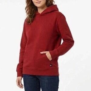 American Giant Hoodie Unisex Medium Red Logo Fleece Lined Cotton Kangaroo Pocket